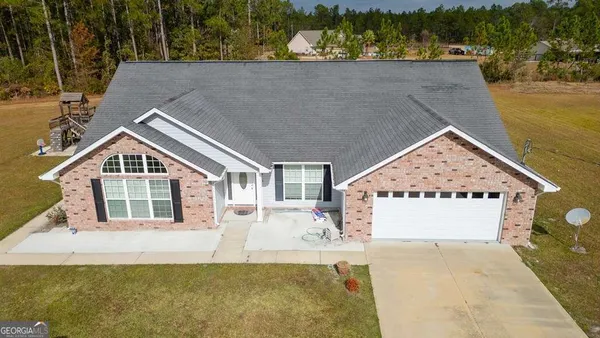 an aerial view of a house
