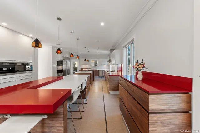 a view of a hallway with workspace