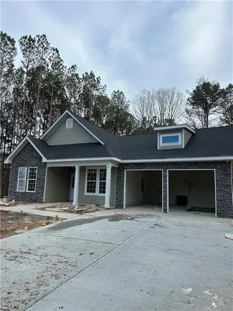 front view of a house with a garage