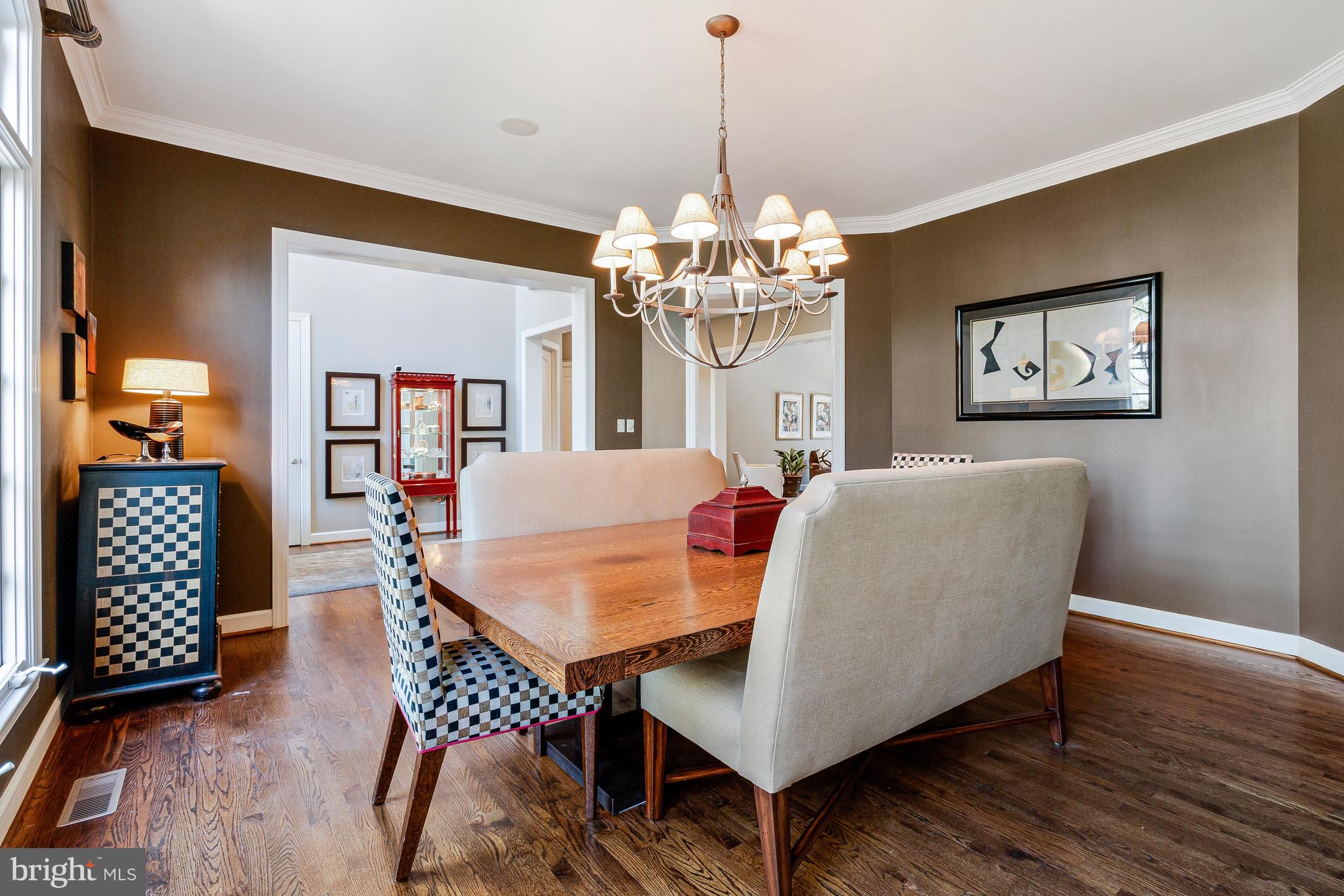 1029 Founders Ridge Lane McLean, VA 22102 - Photo 12 of 71 a view of a dining room with furniture and chandelier