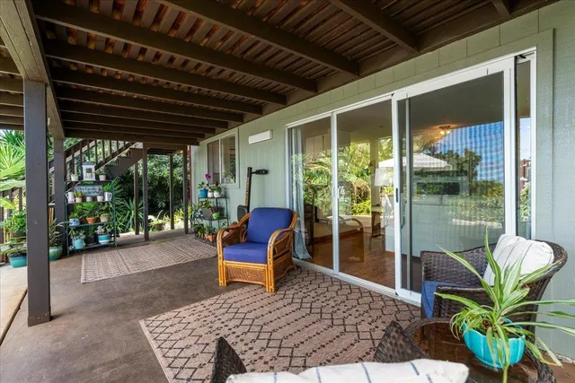 a outdoor living space with furniture