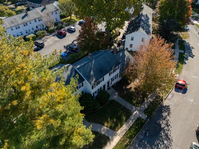 an aerial view of residential house with outdoor space
