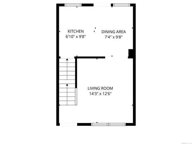 a picture of a bench in a building