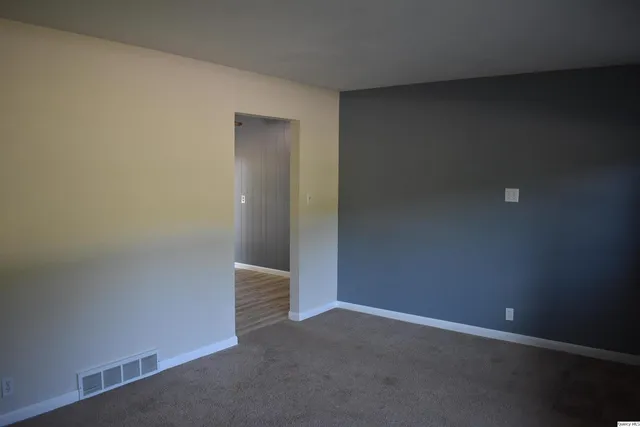 an empty room with closet