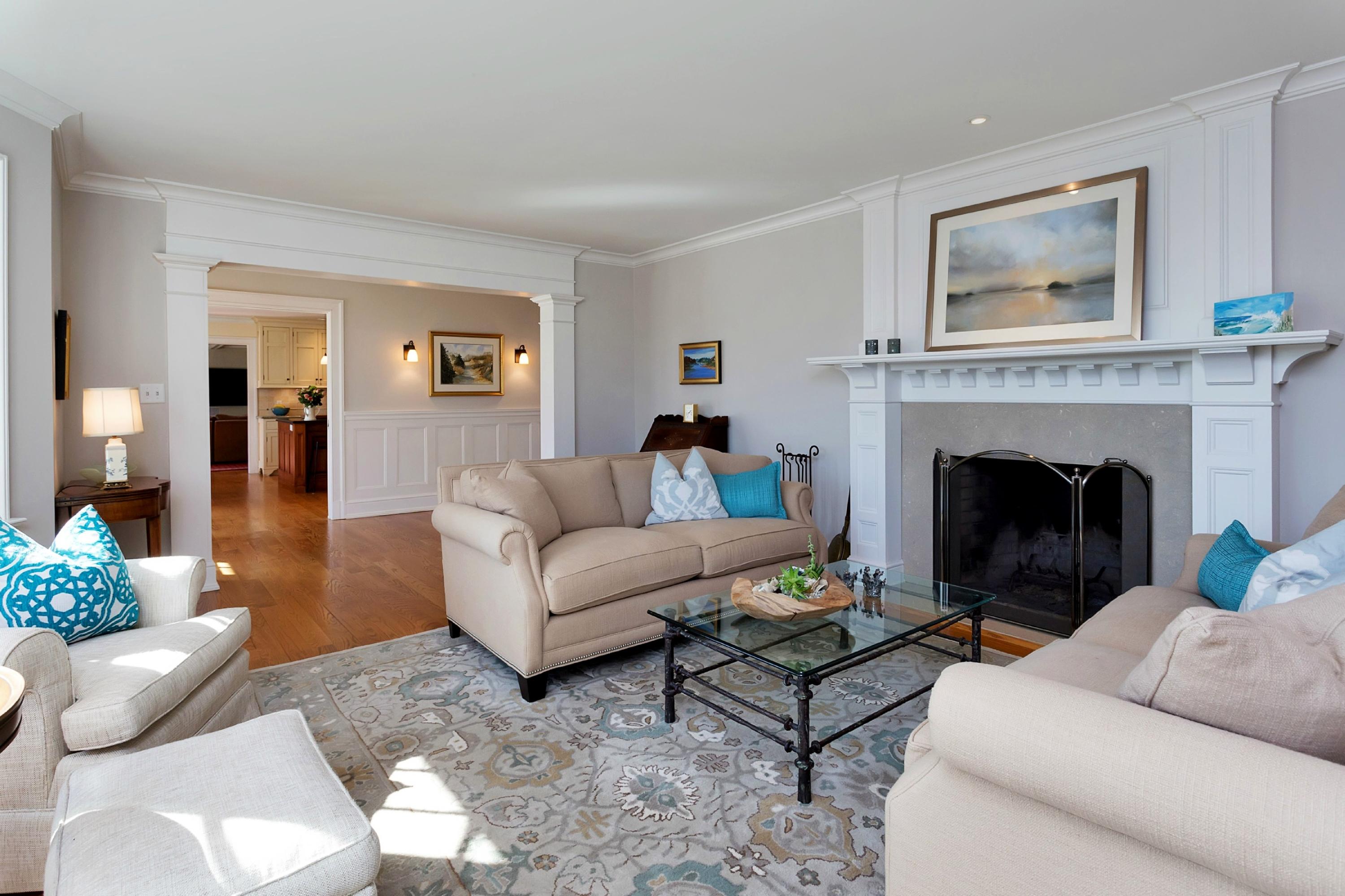 11 Juniper Road Darien, CT 06820 - Photo 6 of 25 a living room with furniture and a fireplace