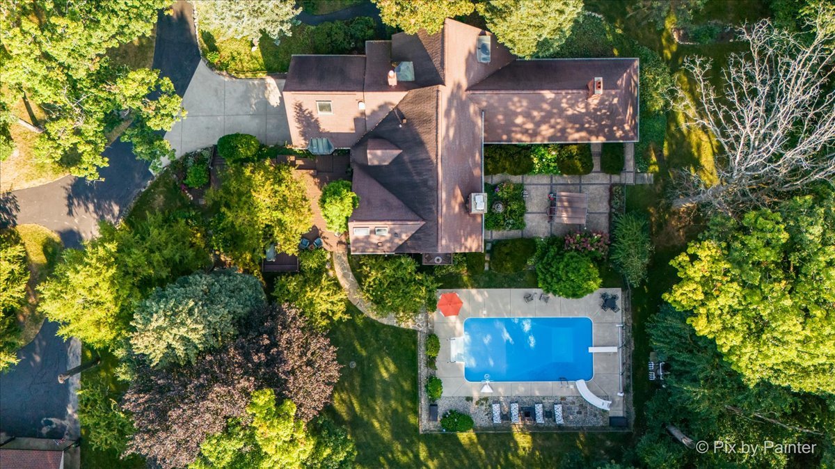 4915 Terra Cotta Road Crystal Lake, IL 60012 - Photo 86 of 93 an aerial view of a house with a yard and garden