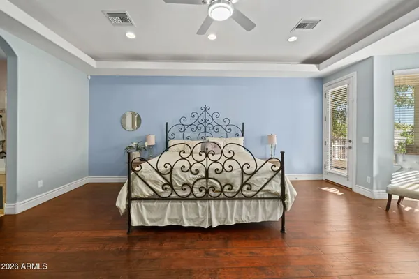 a view of a garden with a lake