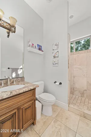 a view of a lake with a city