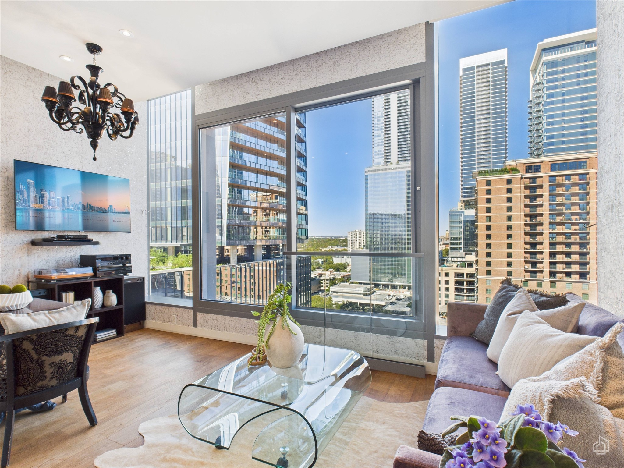 210 Lavaca Street, Unit 1809 Austin, TX 78701 - Photo 20 of 32 a living room with furniture and a large window