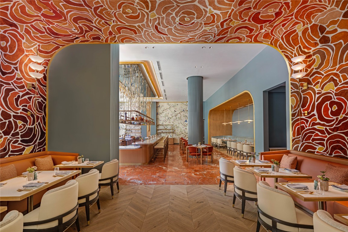 210 Lavaca Street, Unit 1809 Austin, TX 78701 - Photo 32 of 32 Lobby with wallpapered walls