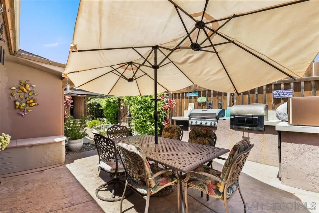 1021 Hillcrest View Lane Fallbrook, CA 92028 - Photo 22 of 24 a patio with a yard table and chairs