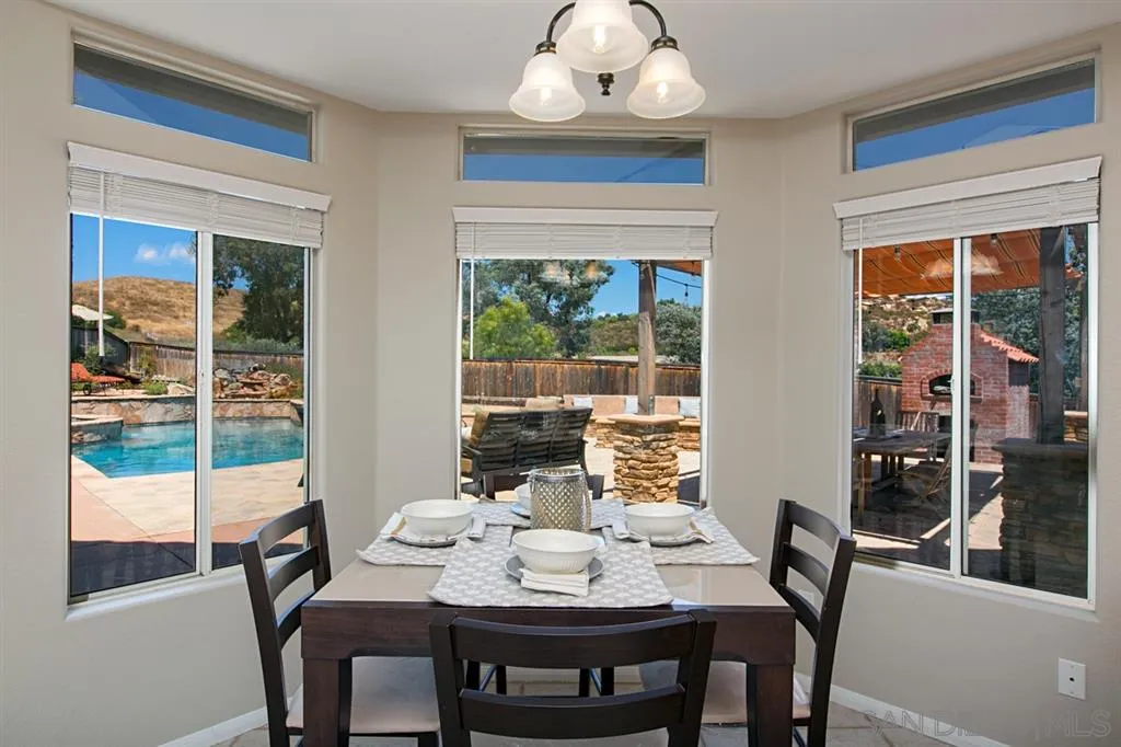 13615 Sunset View Road Poway, CA 92064 - Photo 17 of 24 a view of a dining room with furniture window and outside view