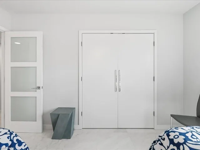 a view of small space with wooden floor