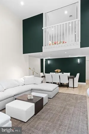 a living room with furniture