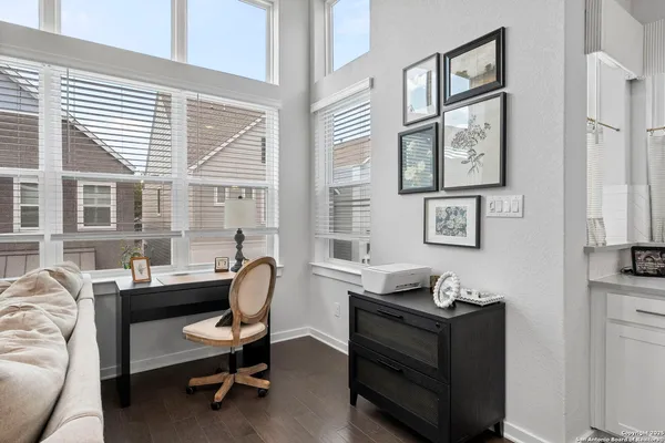 a room with furniture and windows