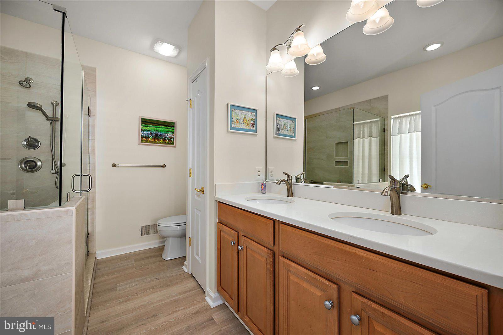 2 Audubon Circle Berlin, MD 21811 - Photo 28 of 71 a spacious bathroom with a granite countertop sink a toilet and a mirror