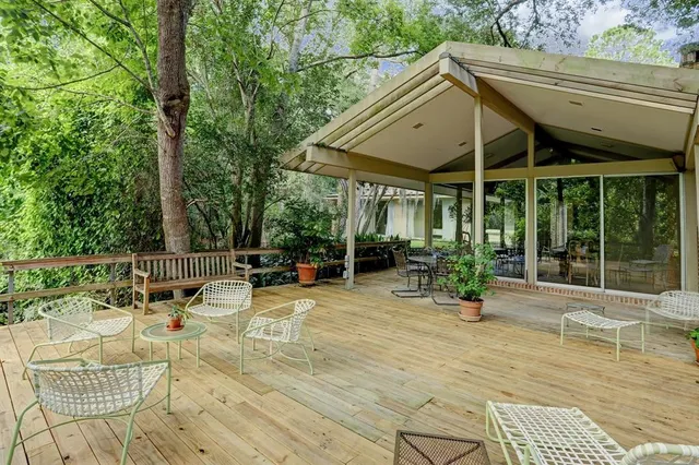 a view of outdoor space yard deck patio and swimming pool