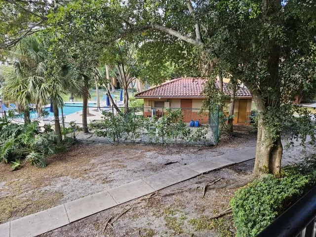 a front view of a house with plants and trees