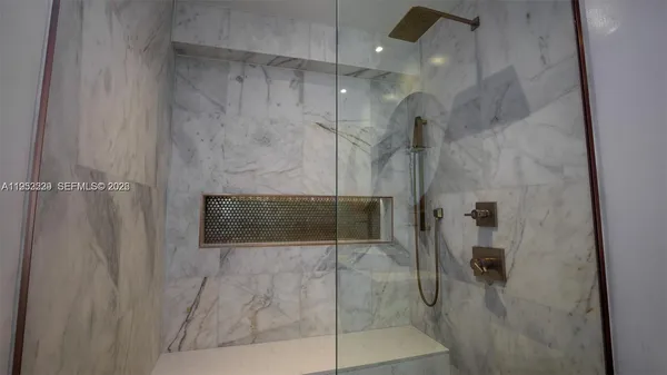 a bathroom with a shower