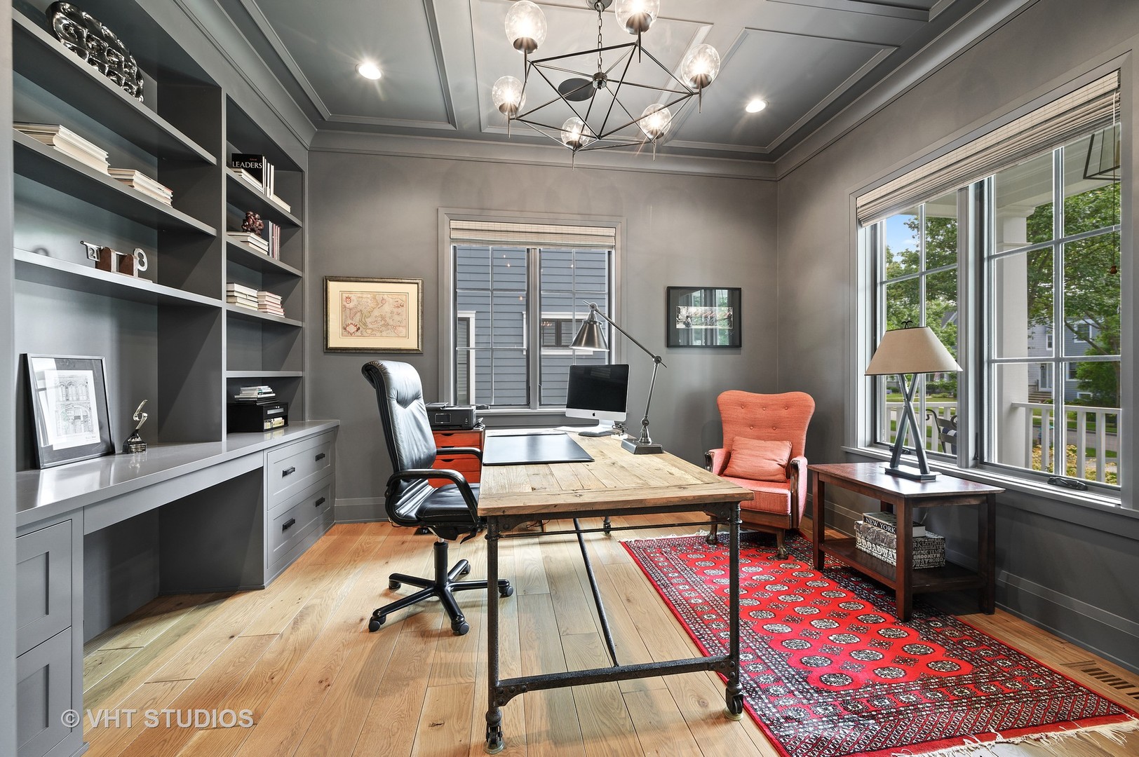 1025 Oak Street Winnetka, IL 60093 - Photo 13 of 38 a view of a workspace with furniture and a kitchen