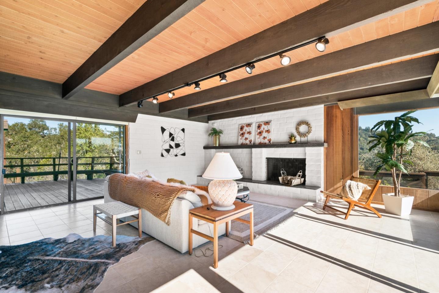 390 Rancho Soquel Drive Soquel, CA 95073 - Photo 22 of 97 a living room with furniture and a fireplace