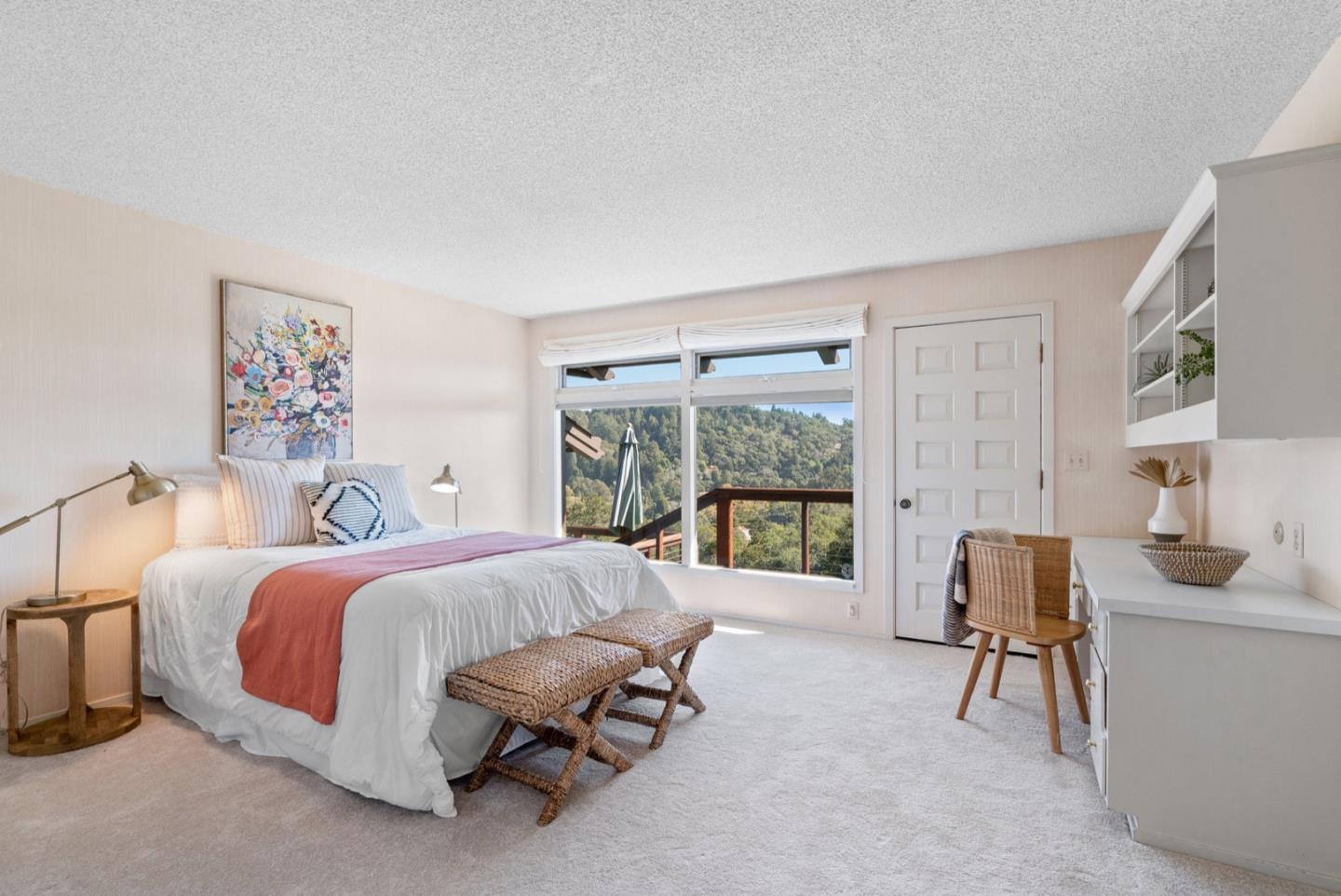 390 Rancho Soquel Drive Soquel, CA 95073 - Photo 60 of 97 a bedroom with a bed and a large window