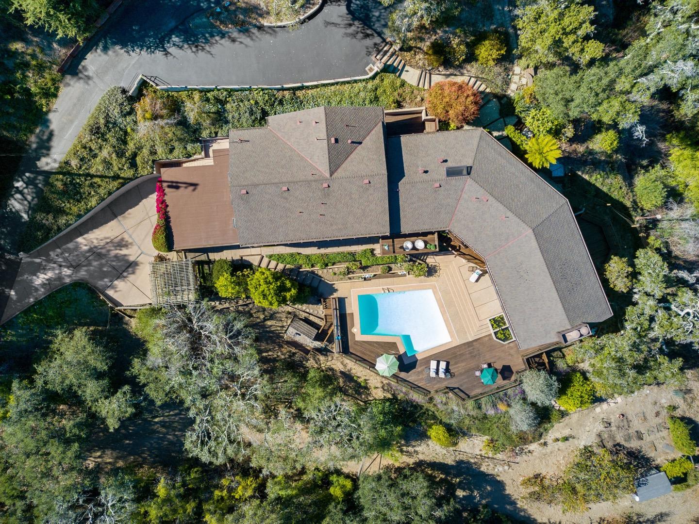 390 Rancho Soquel Drive Soquel, CA 95073 - Photo 86 of 97 an aerial view of a house with a yard