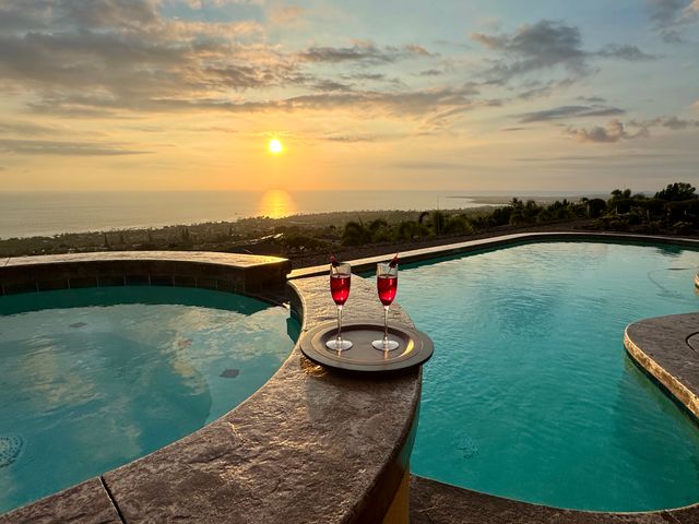 a view of a lake with a yard