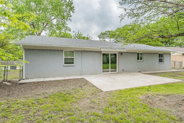 a tree in the middle of a yard