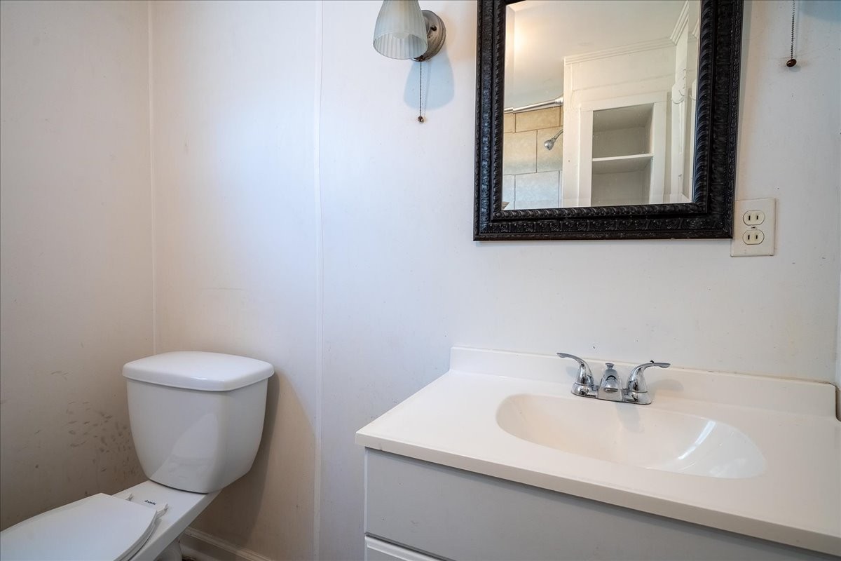202 Vine Street Loretto, TN 38469 - Photo 24 of 42 a bathroom with a sink a toilet and mirror