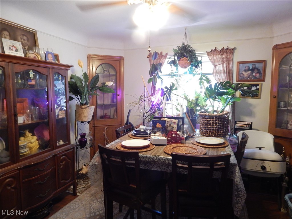 3211 Warren Road Cleveland, OH 44111 - Photo 21 of 32 Dining Room with 2 Leaded Glass Cabinets.
