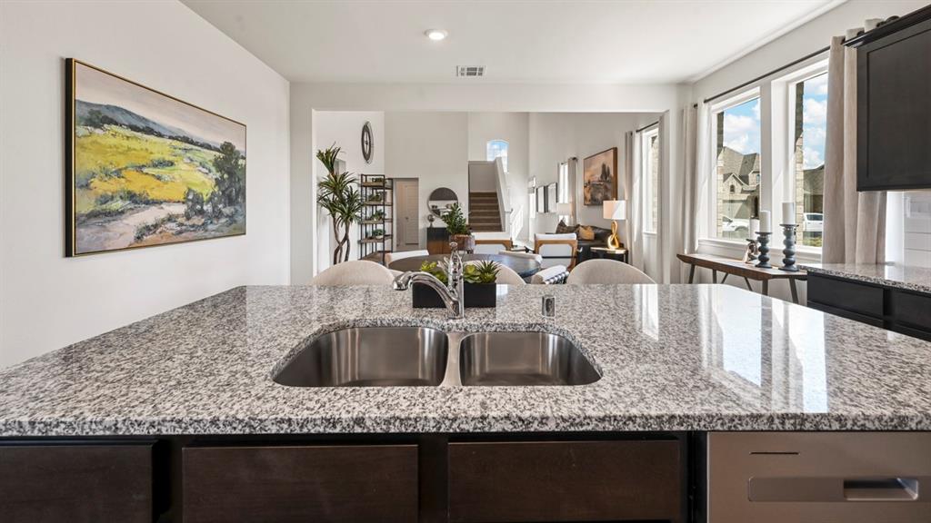 1305 Rusted Rail Drive Princeton, TX 75407 - Photo 35 of 35 a kitchen with granite countertop a sink and a counter top space