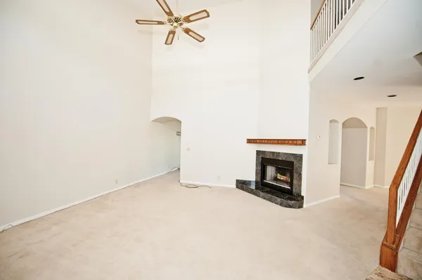 a view of a livingroom with a fireplace