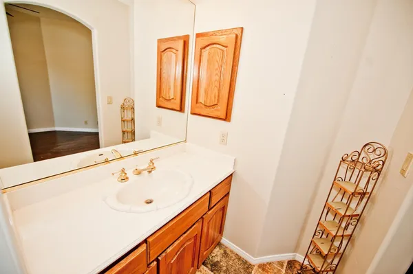 a bathroom with a bathtub and a toilet