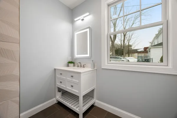 a view of utility room and window