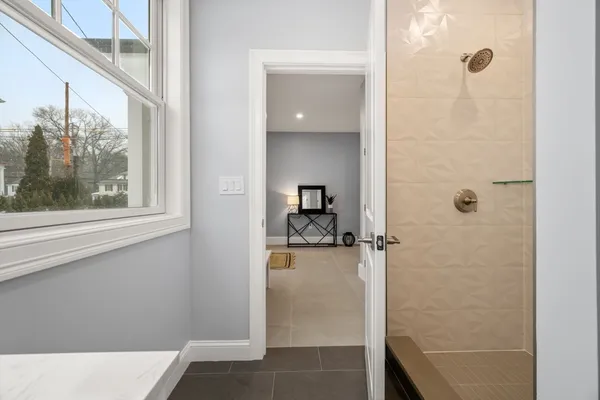 a bathroom with a shower