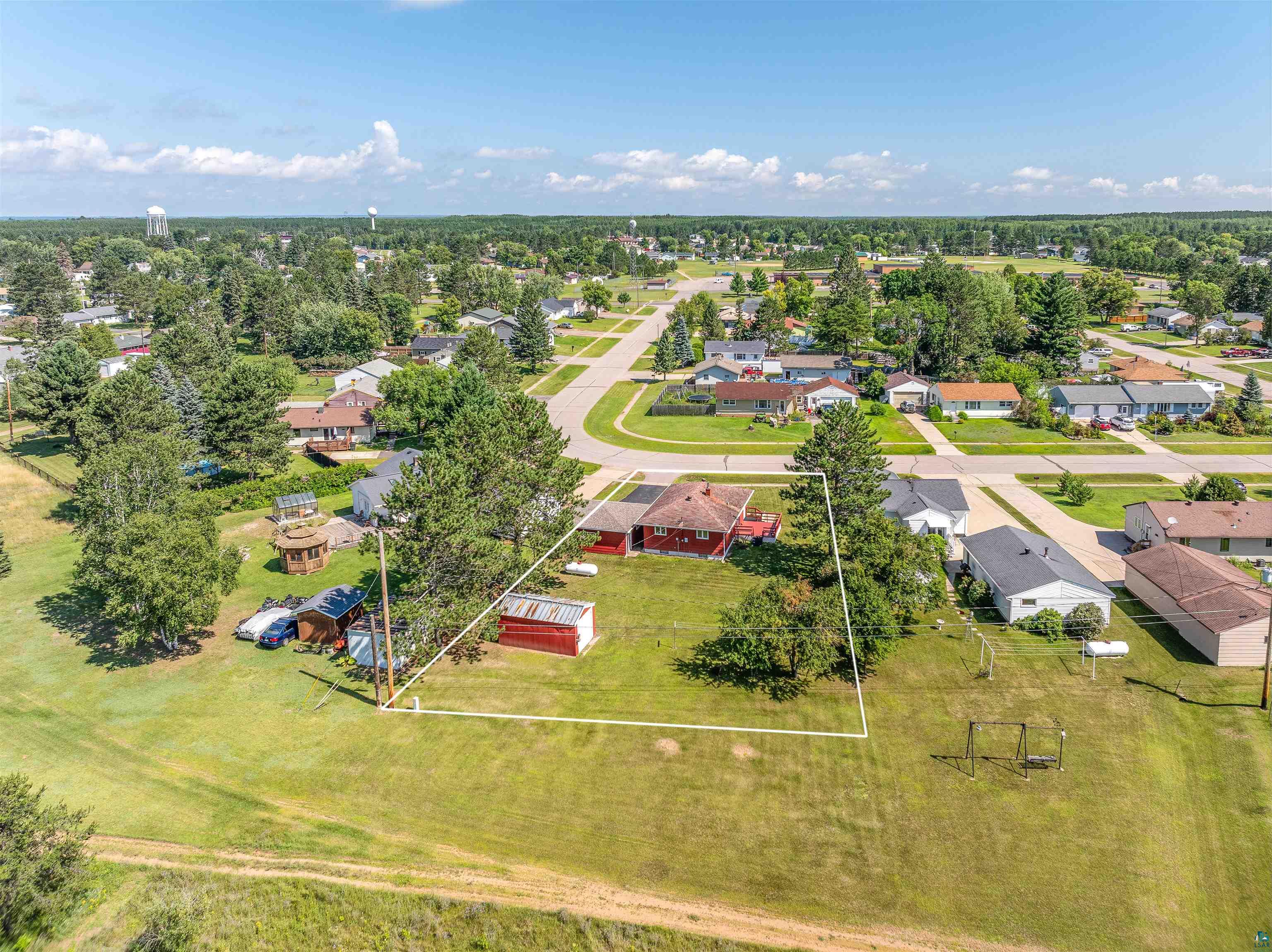 30 Fir Circle Babbitt, MN 55706 - Photo 5 of 27 Aerial view of residential area featuring property boundaries highlighted