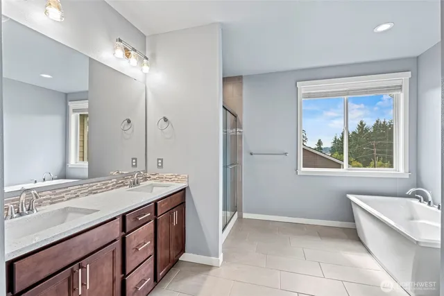 an empty room with a bathroom