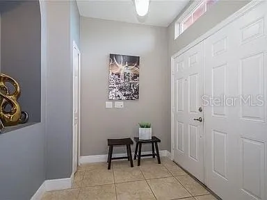 a view of a hallway with elevator