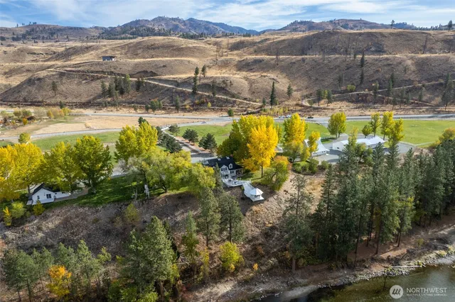 a view of a lake with mountains in the background