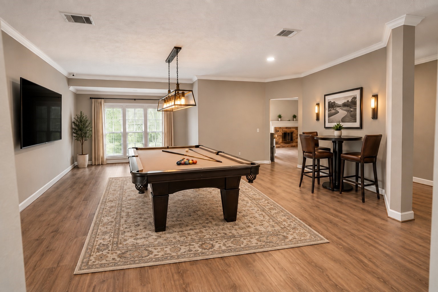 9107 Towerstone Court Spring, TX 77379 - Photo 11 of 42 **Virtually Staged**Add a pool table for family game night. This space has so much opportunity.