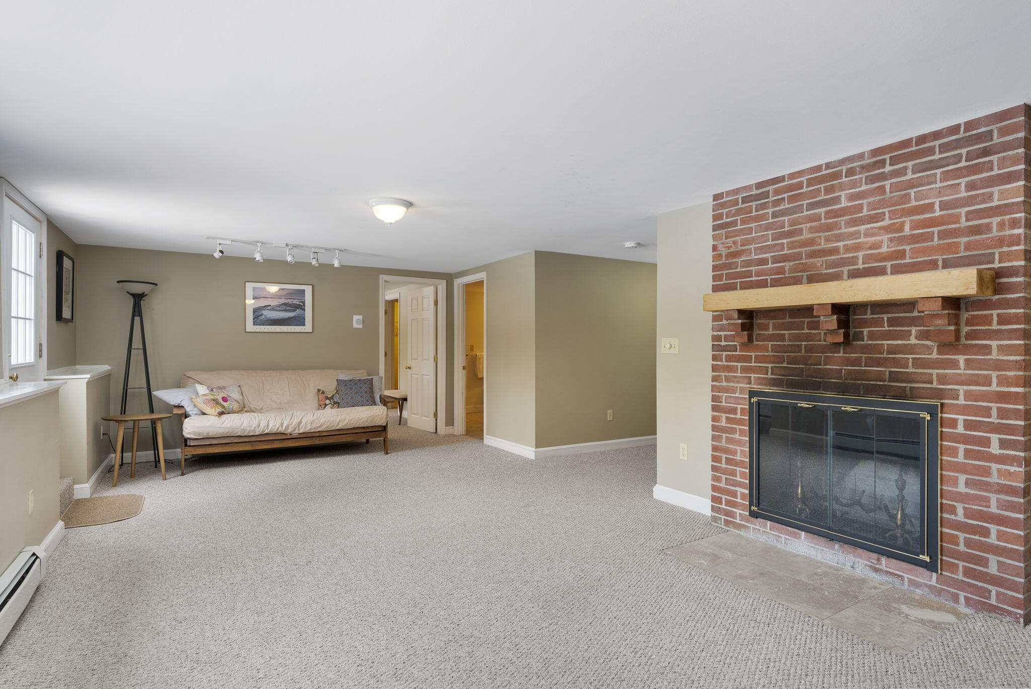 345 Fowler Road Cape Elizabeth, ME 04107 - Photo 23 of 45 Fully Finished Basement with Fireplace
