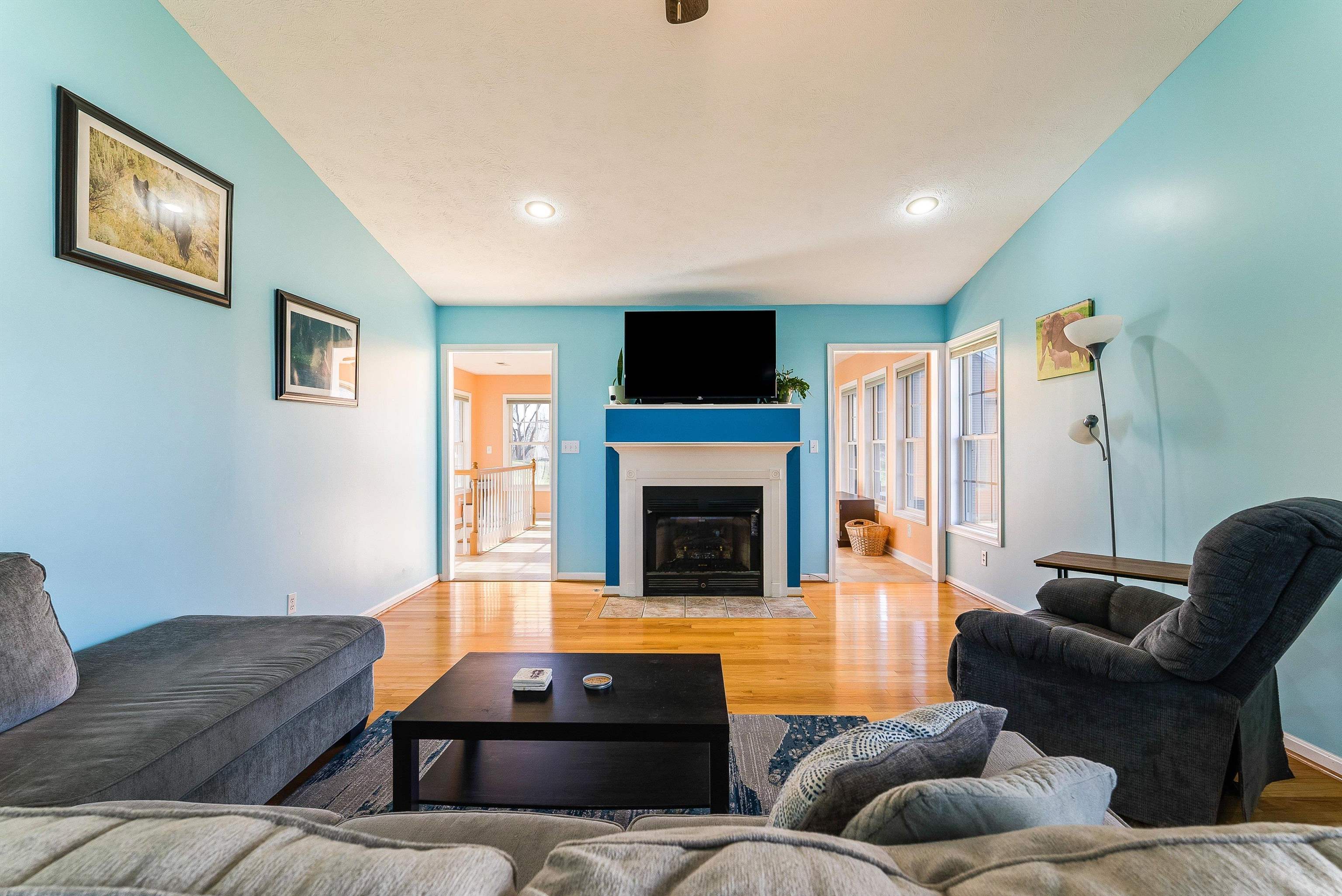 425 South Jackson Avenue Waynesboro, VA 22980 - Photo 18 of 47 a living room with furniture fireplace and flat screen tv