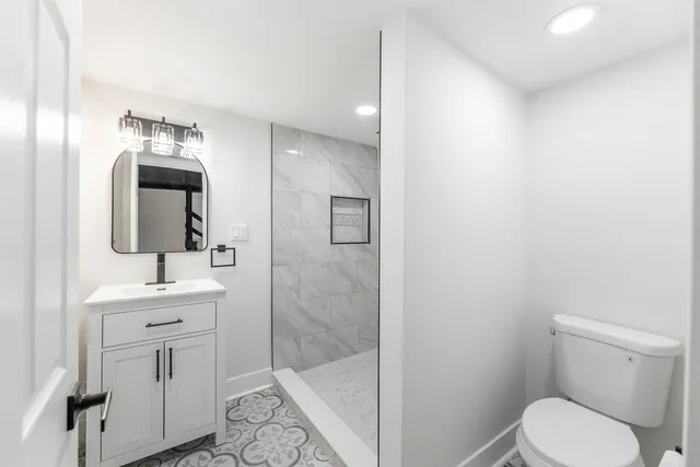 a bathroom with a shower