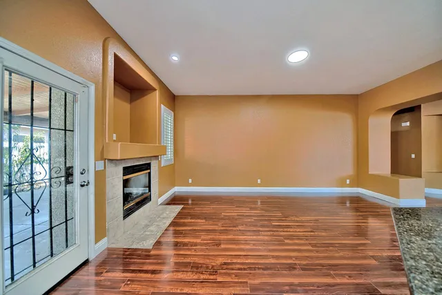 a view of a livingroom with a fireplace