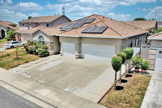 an aerial view of a house