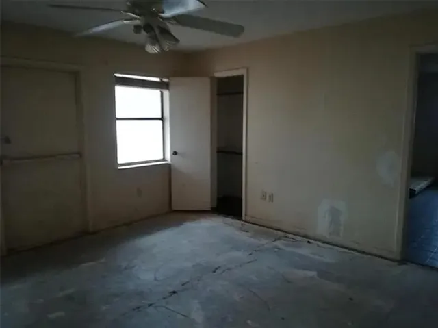 an empty room with a window