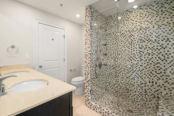 a bathroom with a sink and a toilet