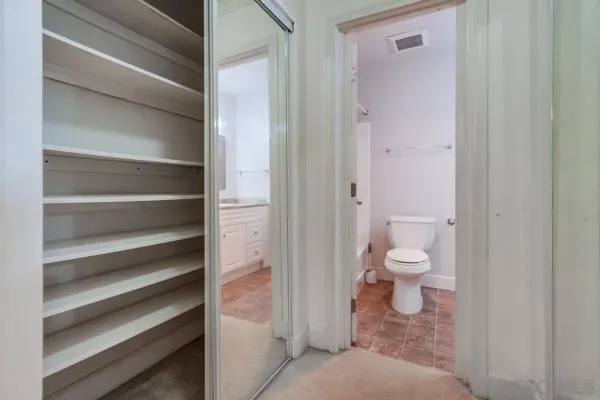 a view of a bathroom from a bathroom