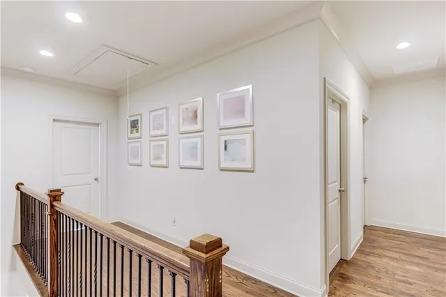 a view of a hallway with closet